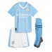Manchester City Kevin De Bruyne #17 Primera Equipación Niños 2023-24 Manga Corta (+ Pantalones cortos)